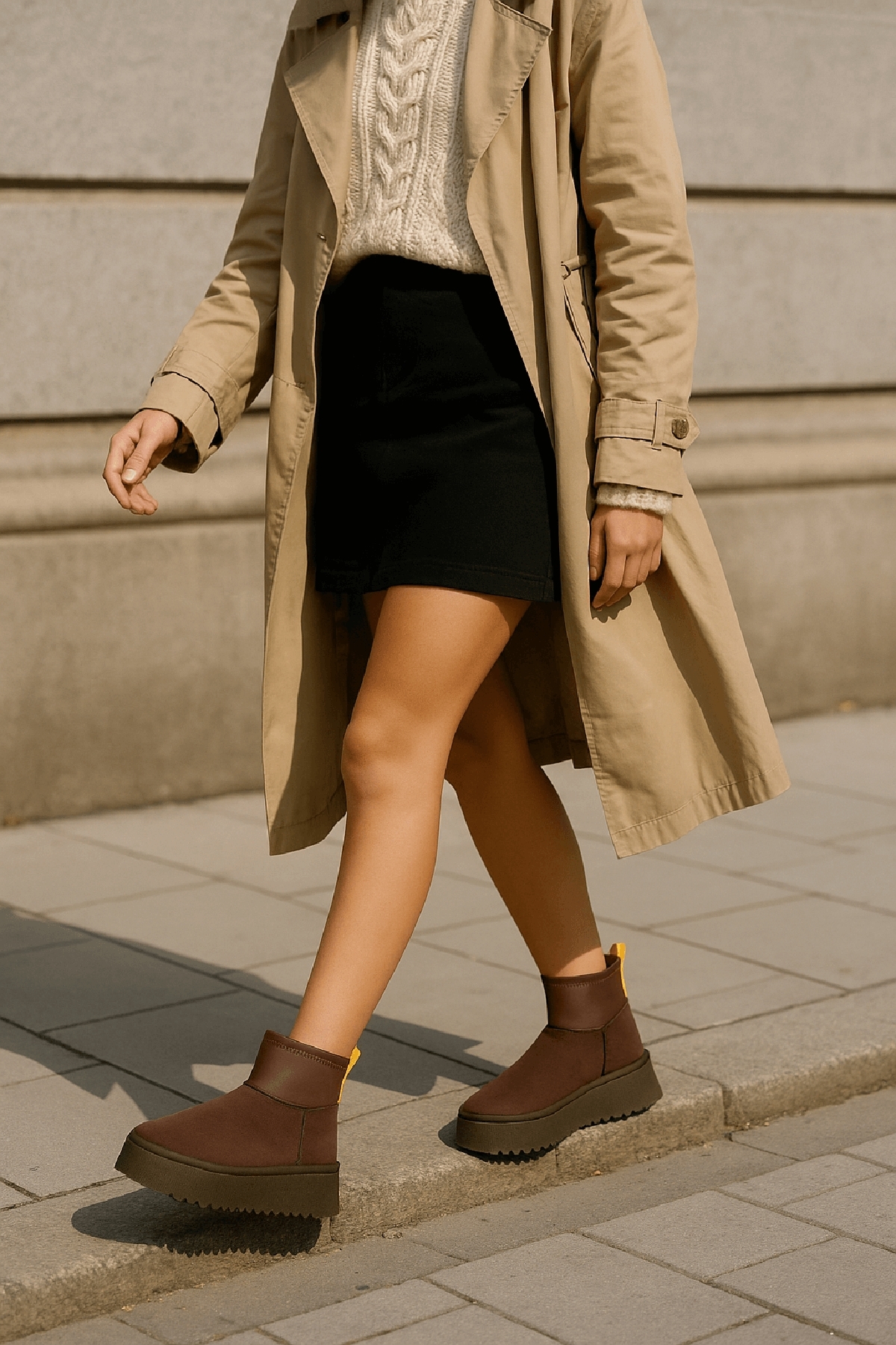 Slavia Kahverengi (4.5 CM) İçi Kürklü Streçli Günlük Kullanım Bot - Görsel 2