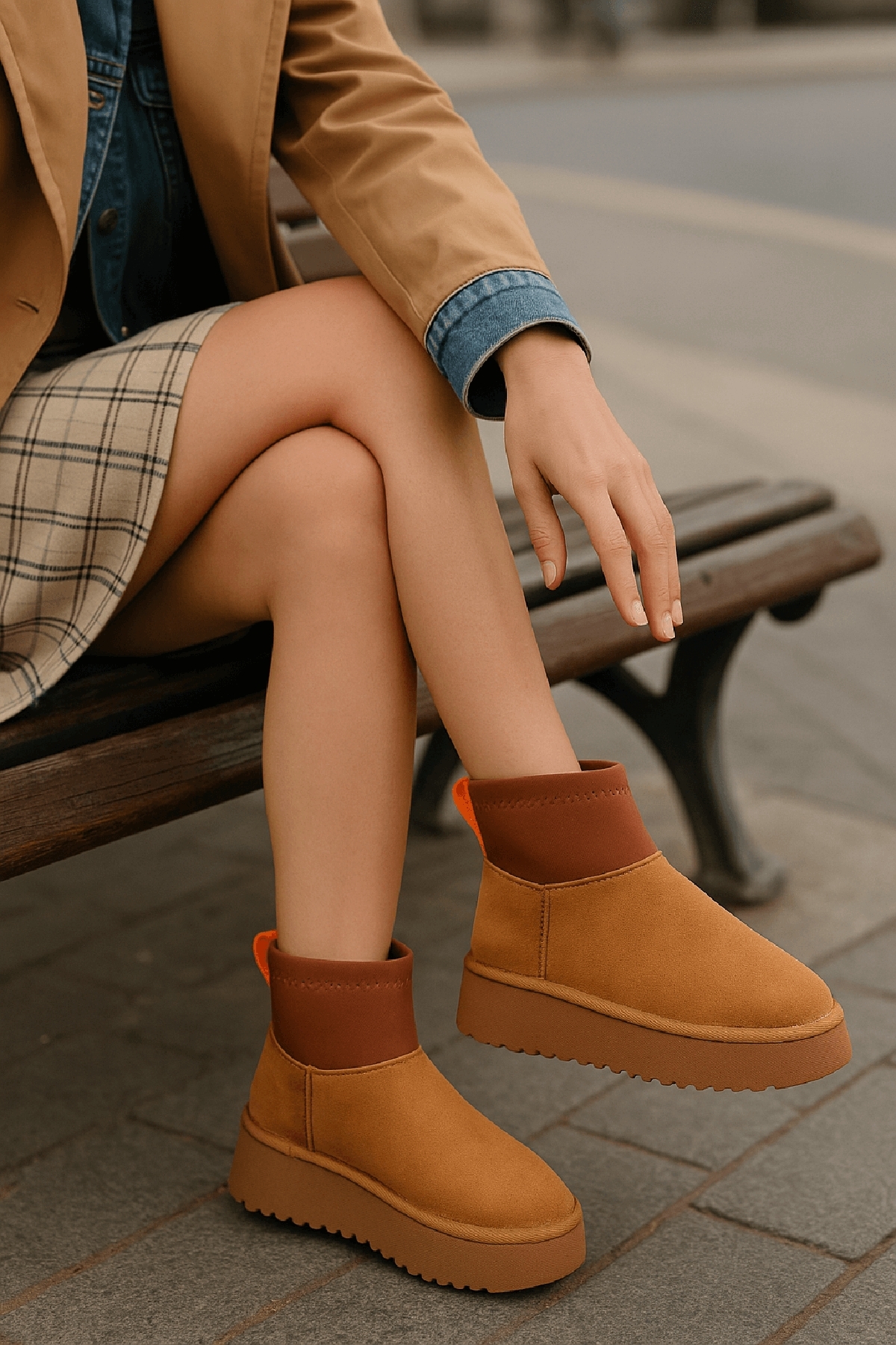 Slavia Taba (4.5 CM) İçi Kürklü Streçli Günlük Kullanım Bot - Görsel 3