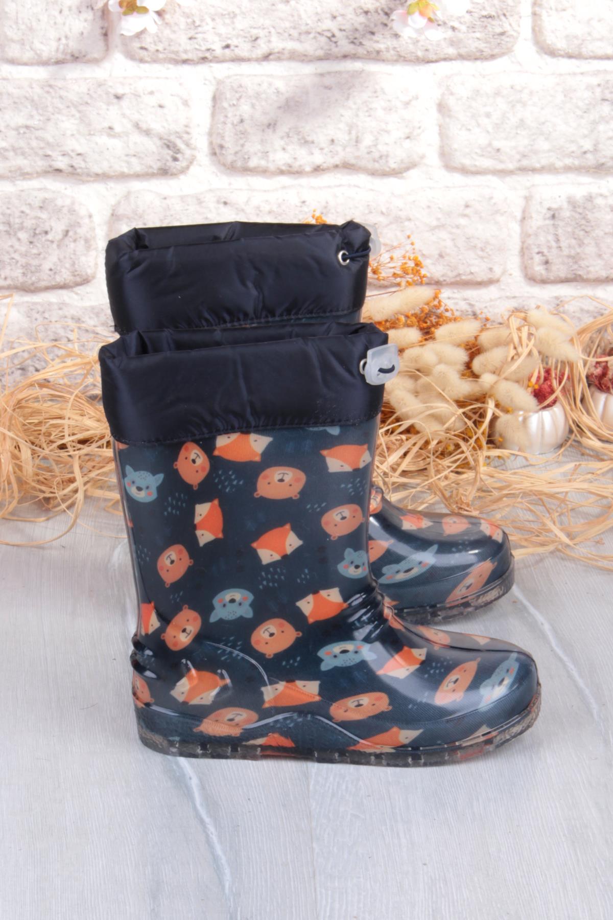 7061 Yogi Figürlü İçi Peluşlu Su Geçirmez Erkek Çocuk Kar Yağmur Çizmesi - Görsel 3