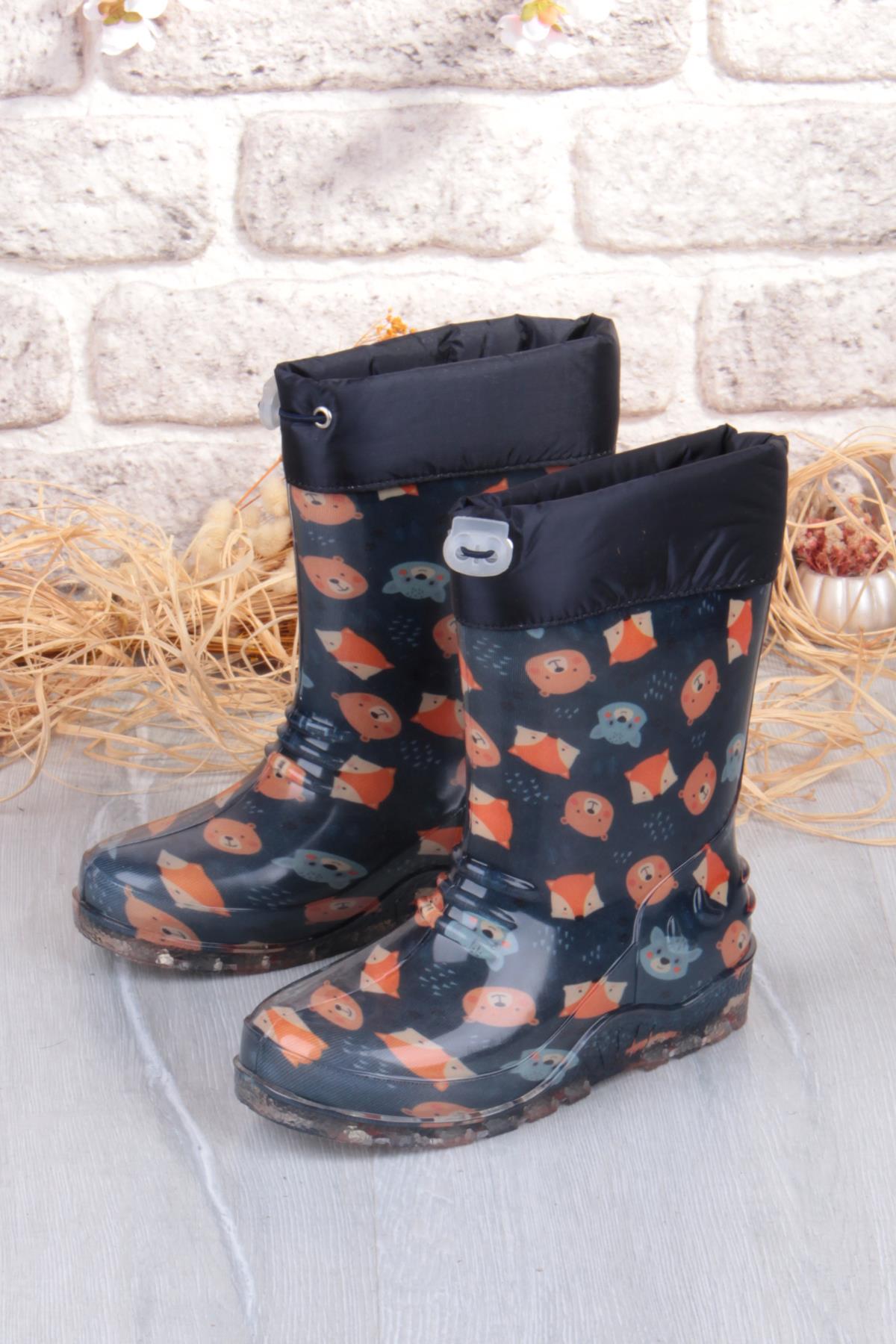 7061 Yogi Figürlü İçi Peluşlu Su Geçirmez Erkek Çocuk Kar Yağmur Çizmesi - Görsel 4