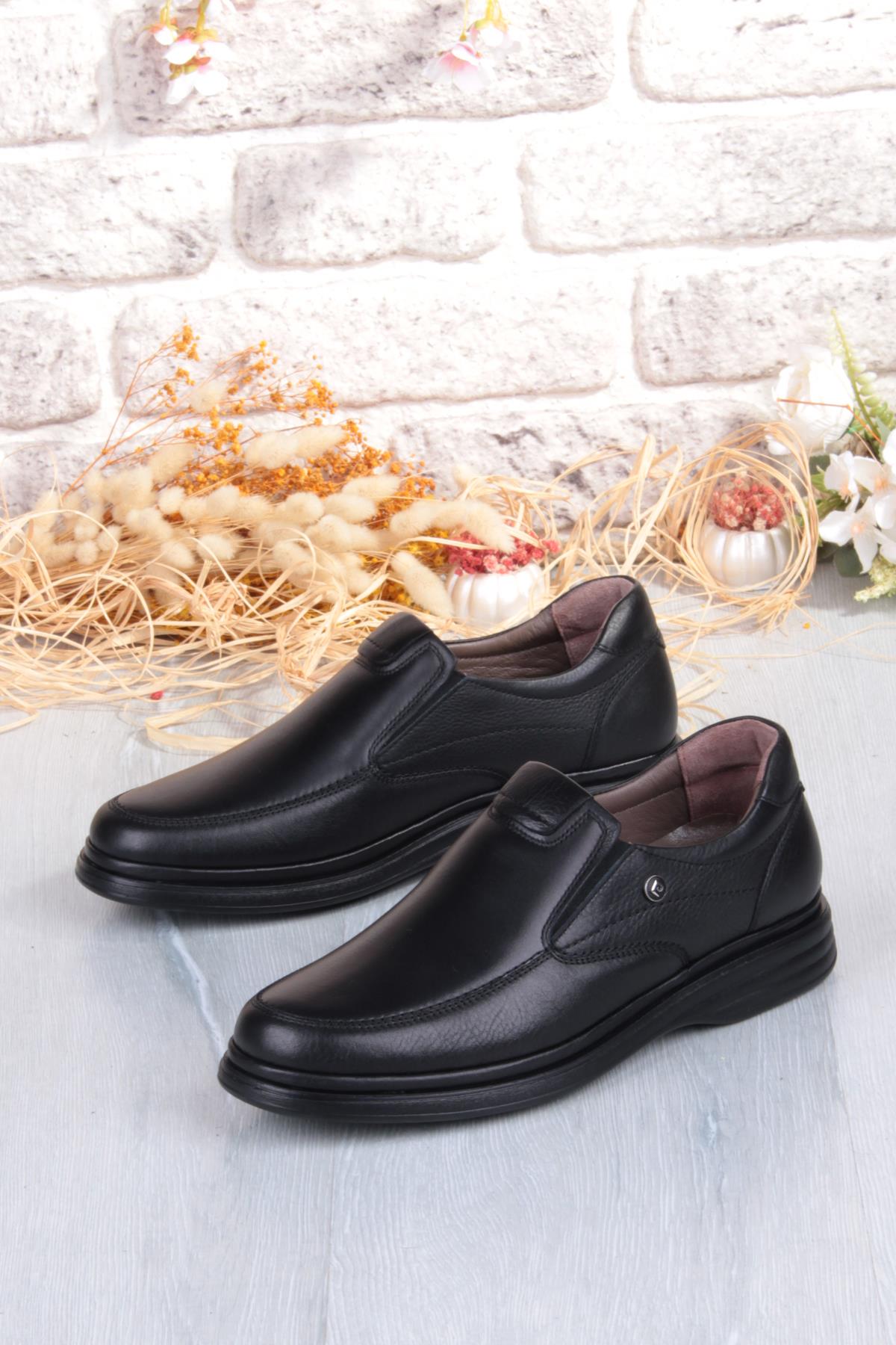 146208 Lastikli Comfy Orijinal Ürün Rahat Yumuşak Hakiki Deri Erkek Ayakkabı - Görsel 5