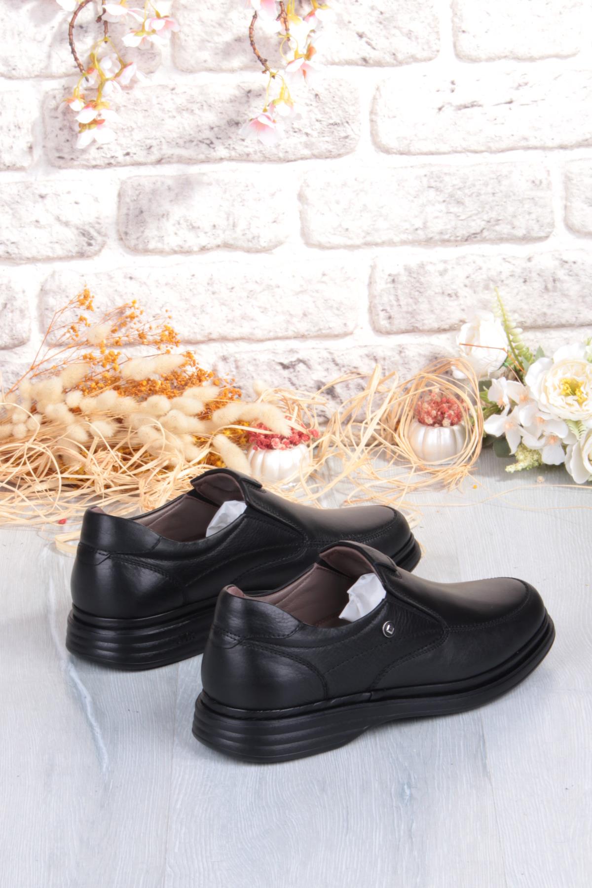 146208 Lastikli Comfy Orijinal Ürün Rahat Yumuşak Hakiki Deri Erkek Ayakkabı - Görsel 6