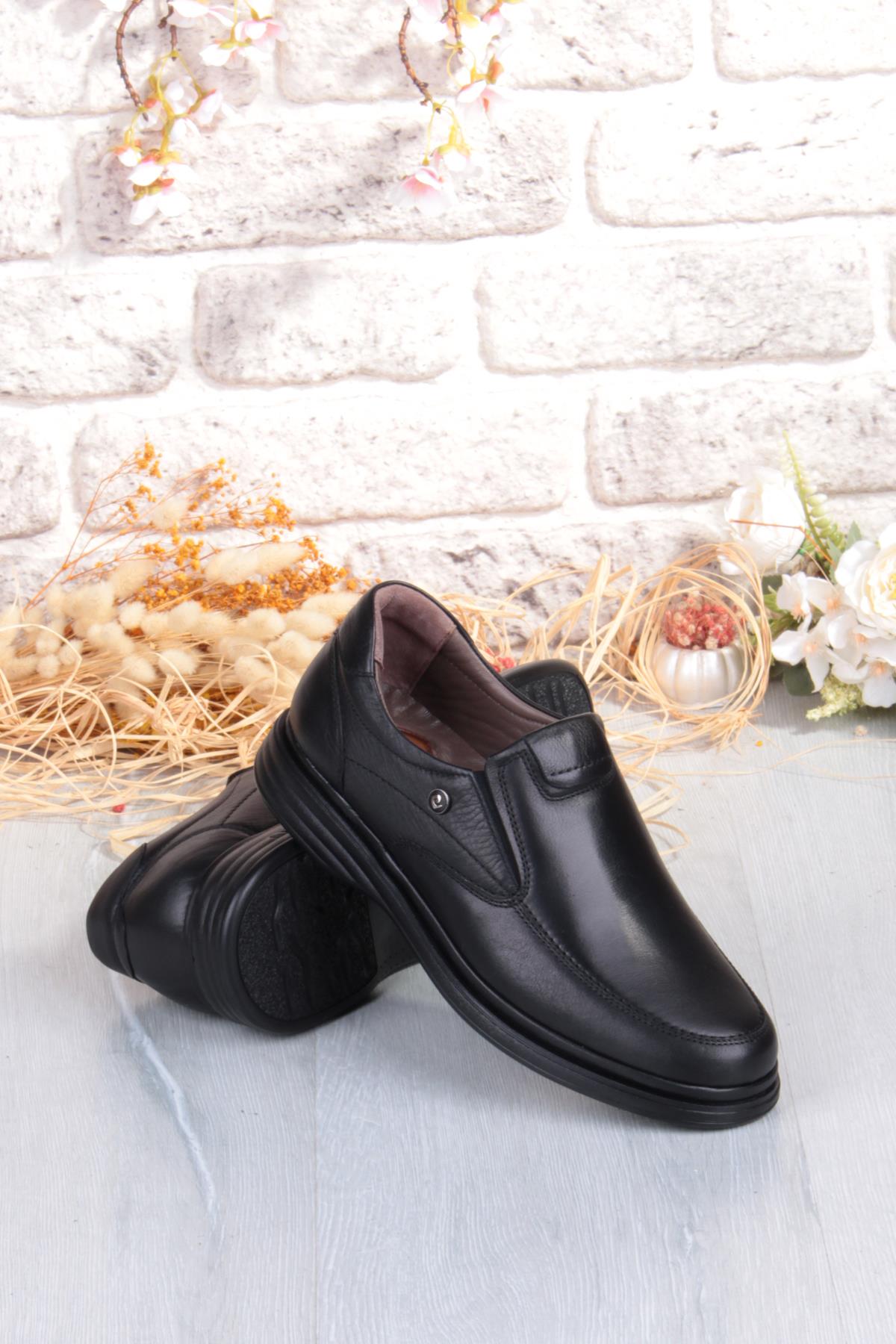 146208 Lastikli Comfy Orijinal Ürün Rahat Yumuşak Hakiki Deri Erkek Ayakkabı - Görsel 7