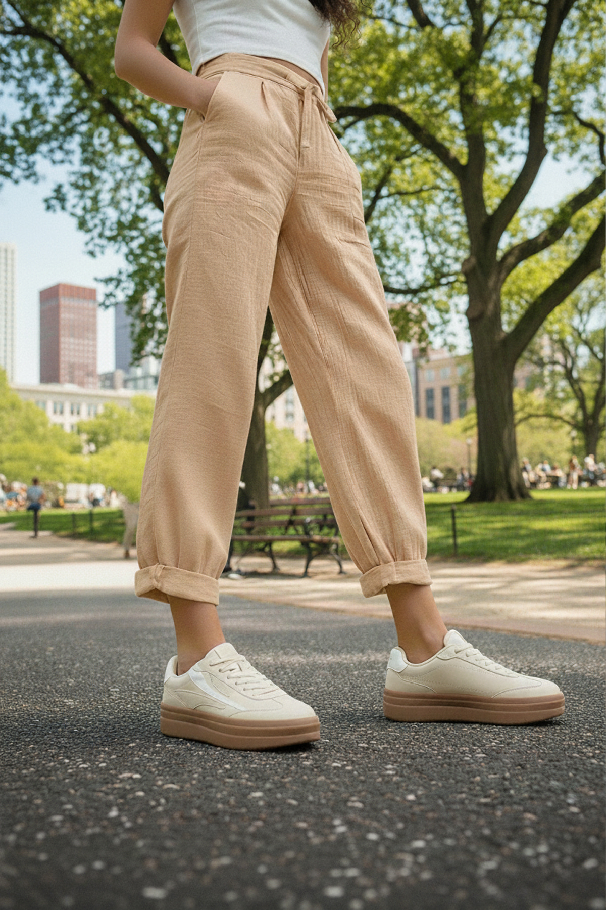 KAREN PU 5PR BEJ Kadın Sneaker - Görsel 3