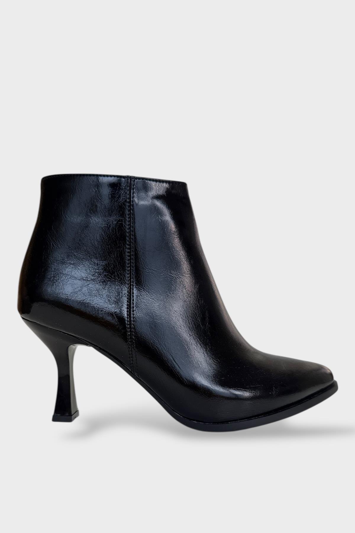 Topuklu Fermuarlı Kadın Bot (8 Cm) SİYAH - SİYAH - Görsel 2