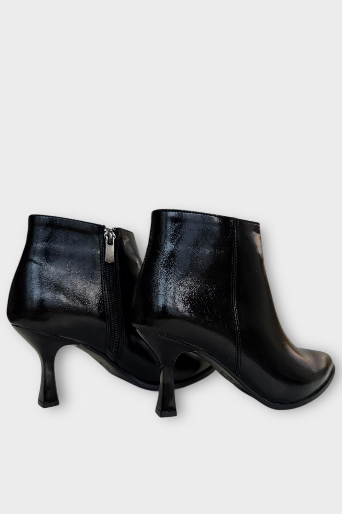 Topuklu Fermuarlı Kadın Bot (8 Cm) SİYAH - SİYAH - Görsel 6