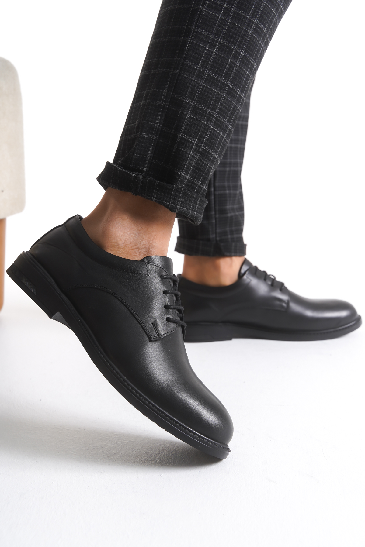 112 Erkek Hakiki Deri Ayakkabı Siyah - Görsel 3