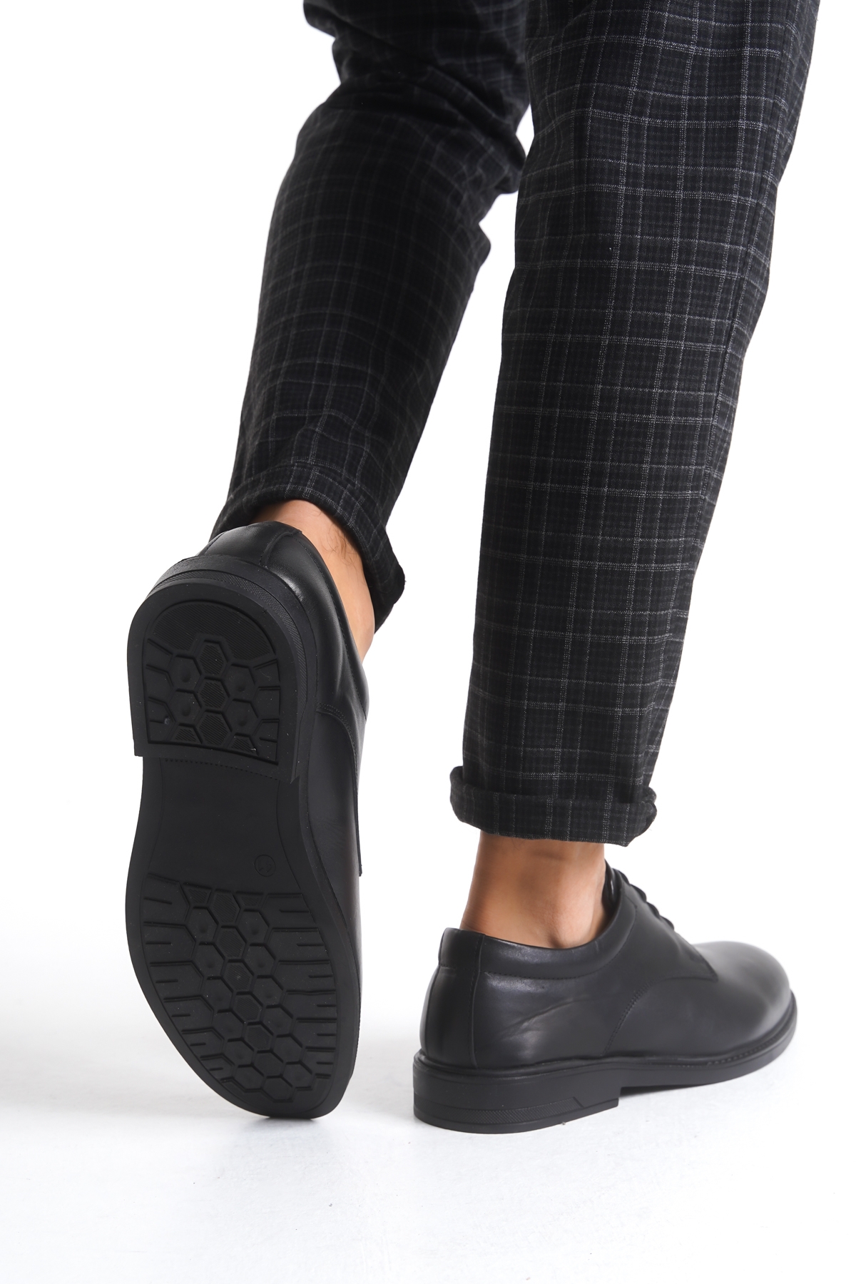 112 Erkek Hakiki Deri Ayakkabı Siyah - Görsel 4