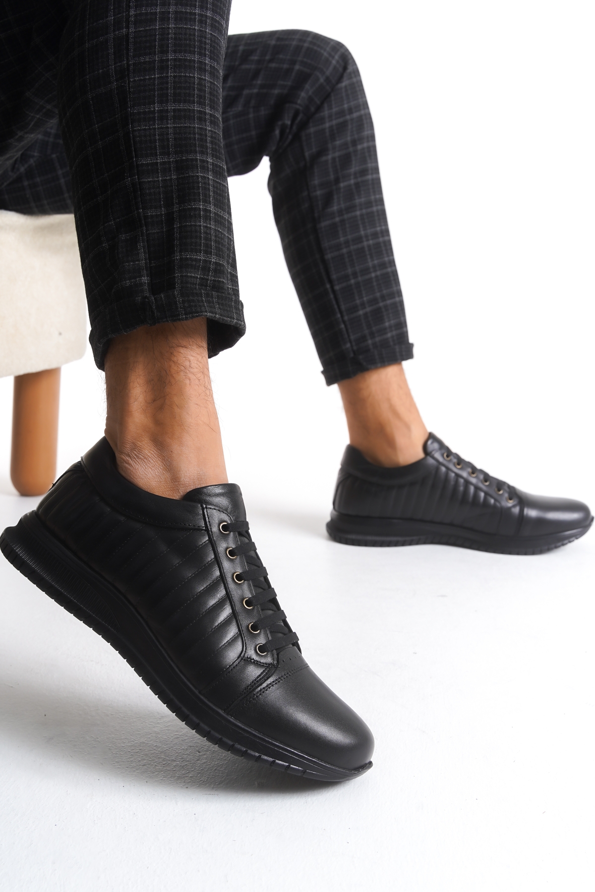 2025 Erkek Hakiki Deri Ayakkabı Siyah - Görsel 2