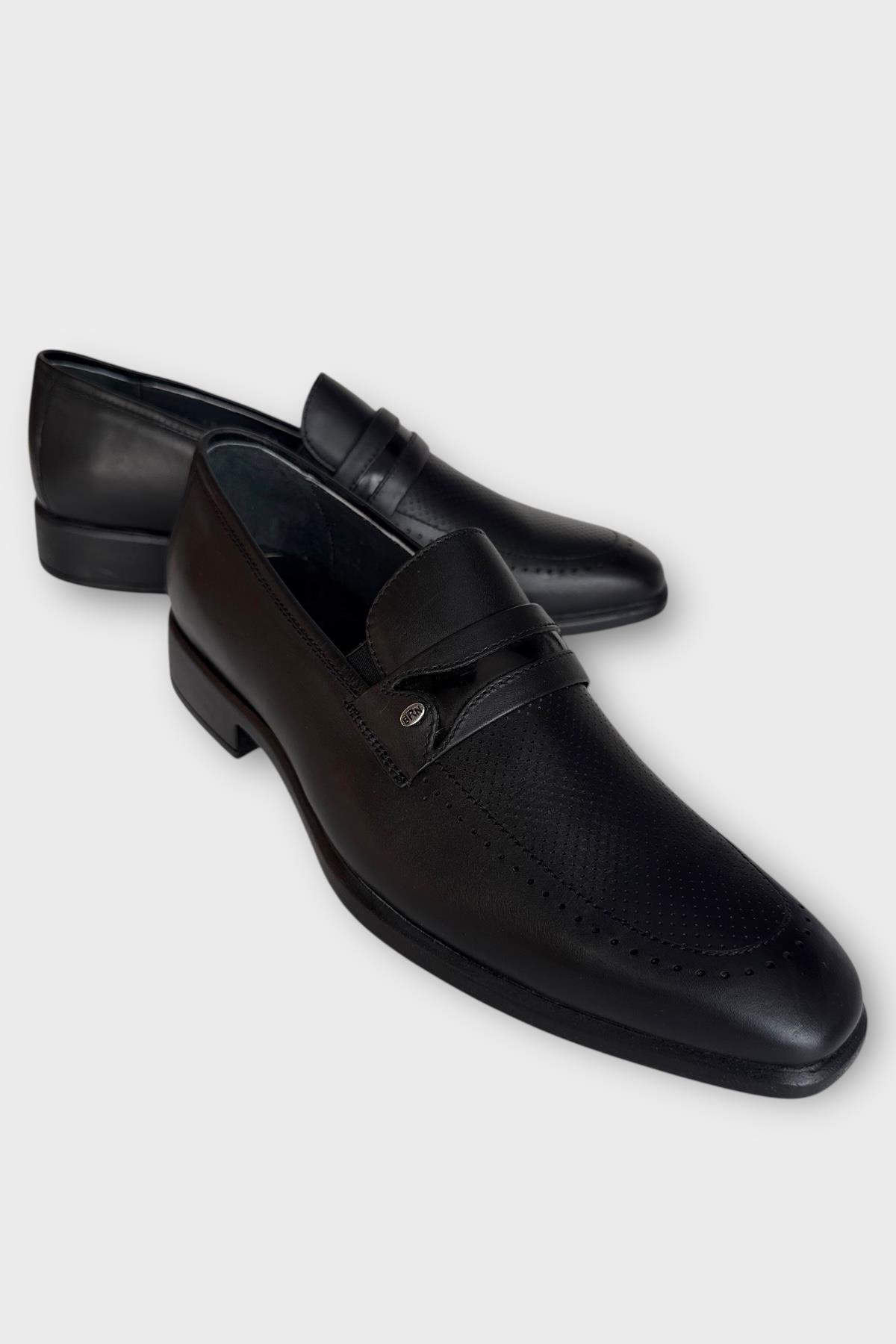 Erkek Hakiki Deri Ayakkabı SİYAH - Görsel 3