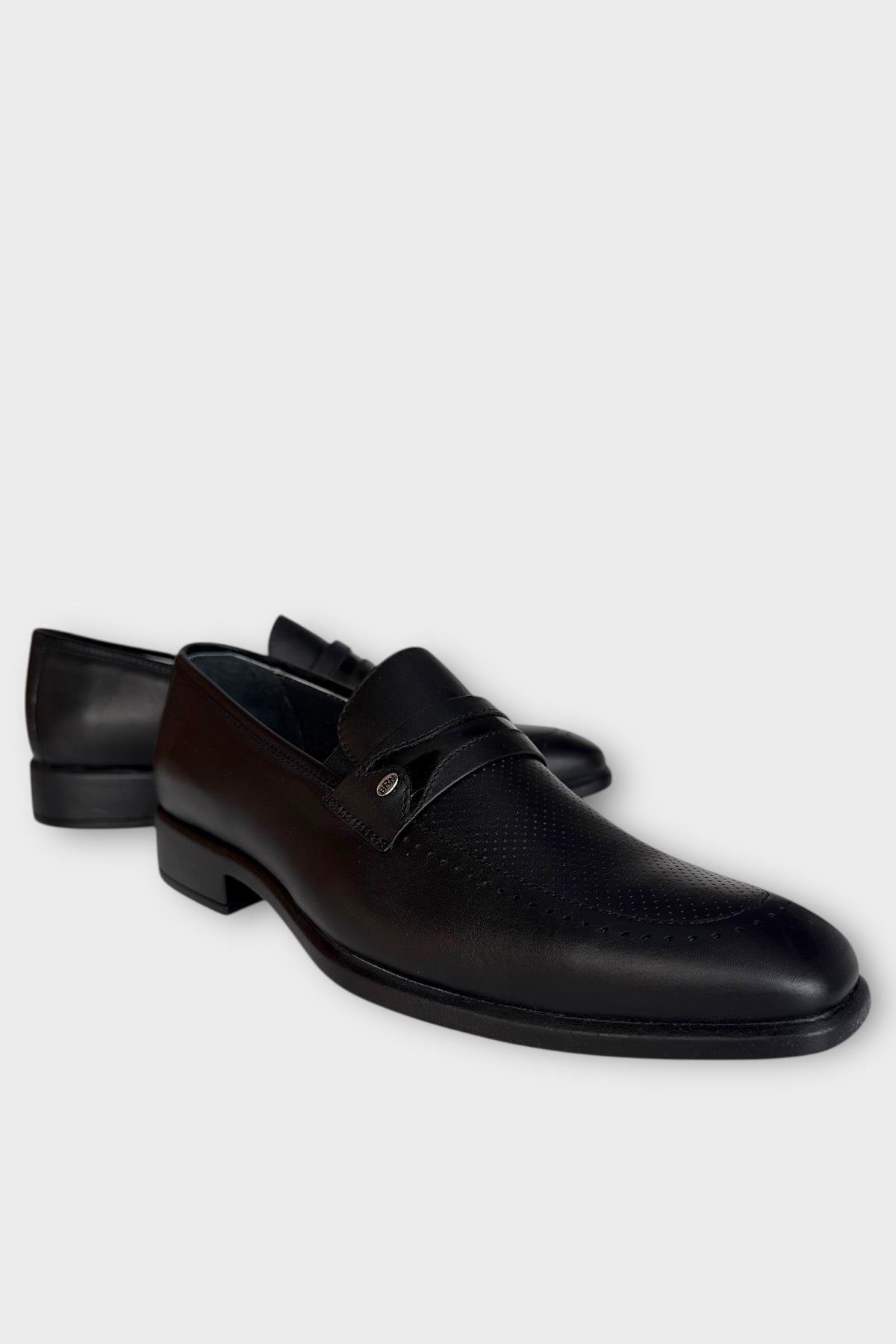 Erkek Hakiki Deri Ayakkabı SİYAH - Görsel 4