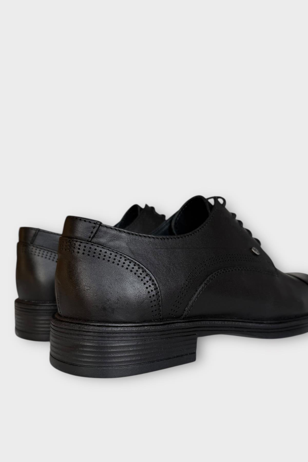 Erkek Hakiki Deri Bağcıklı Ayakkabı SİYAH - Görsel 6