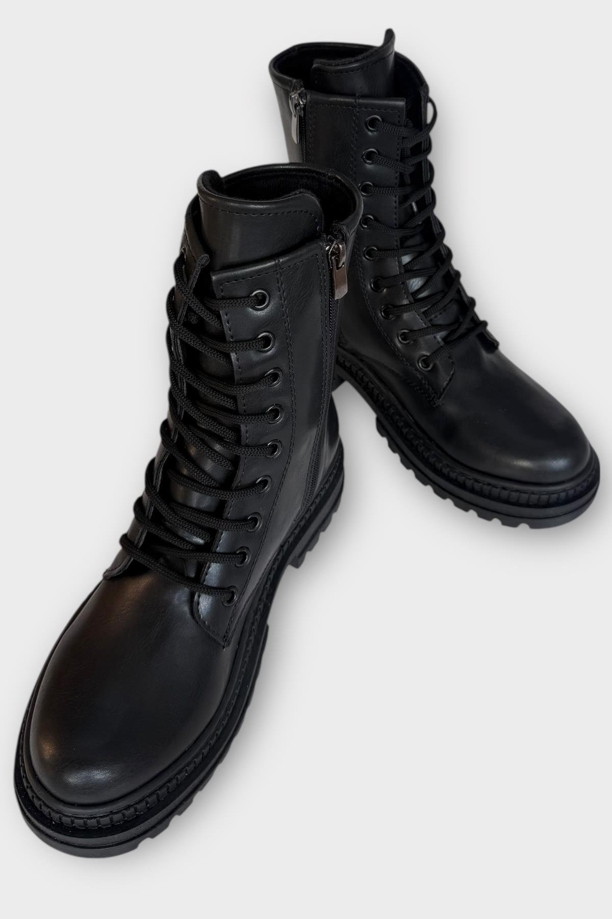 Kışlık Yandan Fermuarlı Uzun Kadın Bot SİYAH - SİYAH - Görsel 5