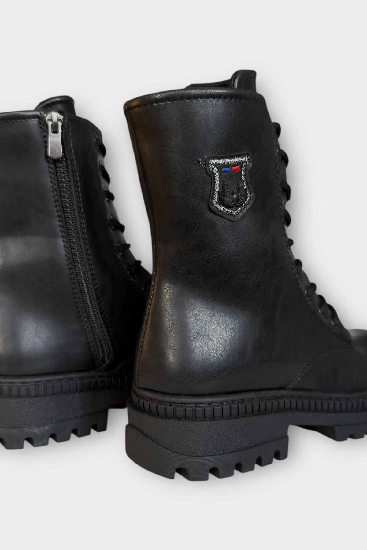 Kışlık Yandan Fermuarlı Uzun Kadın Bot SİYAH - SİYAH - Görsel 6