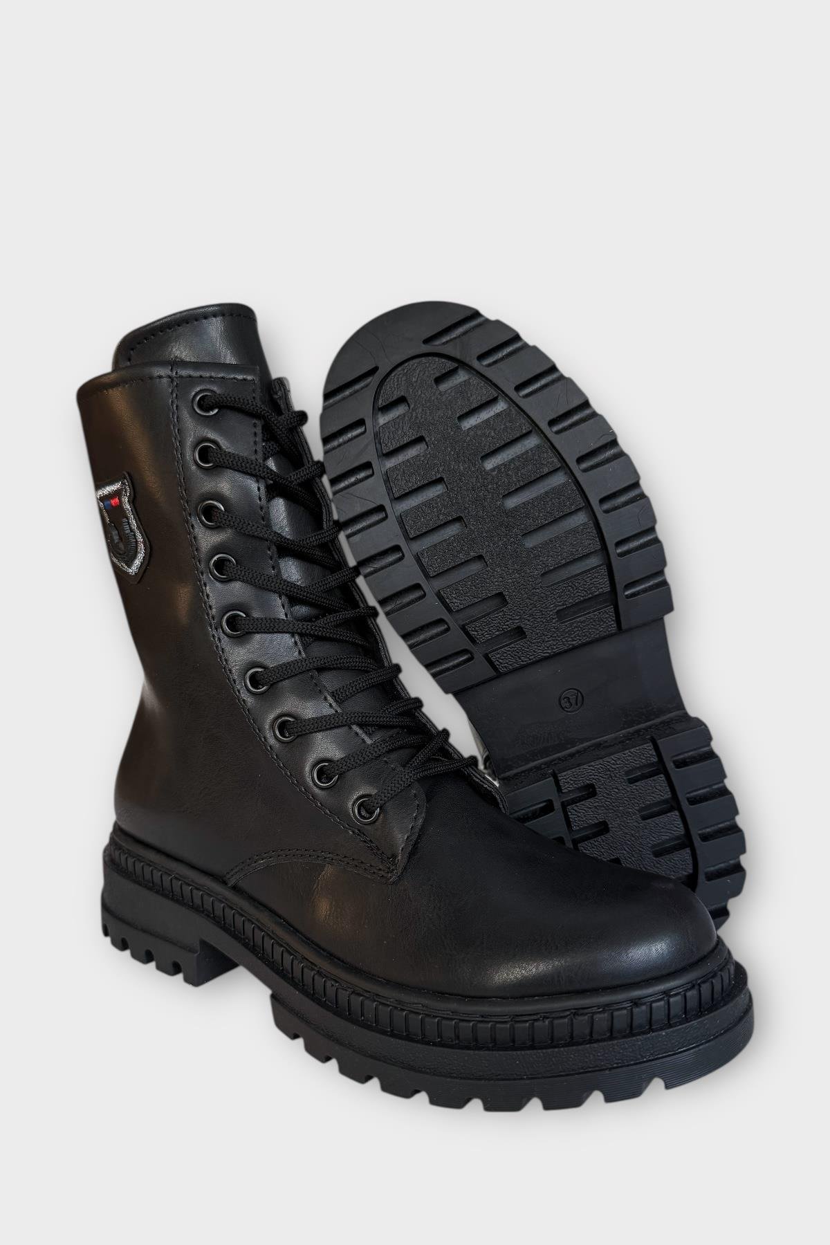 Kışlık Yandan Fermuarlı Uzun Kadın Bot SİYAH - SİYAH - Görsel 7