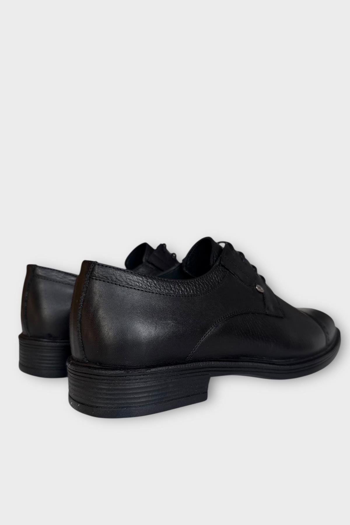 Erkek Hakiki Deri Bağcıklı Ayakkabı SİYAH - FÜME - Görsel 6