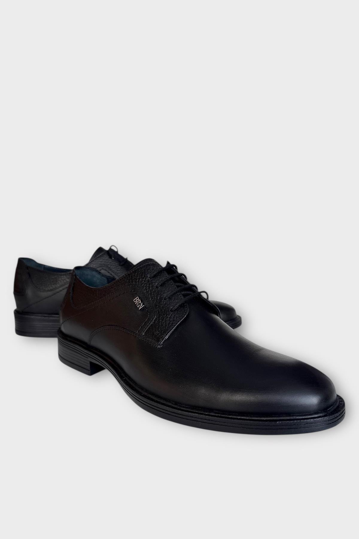 Erkek Hakiki Deri Ayakkabı SİYAH - FÜME - Görsel 3