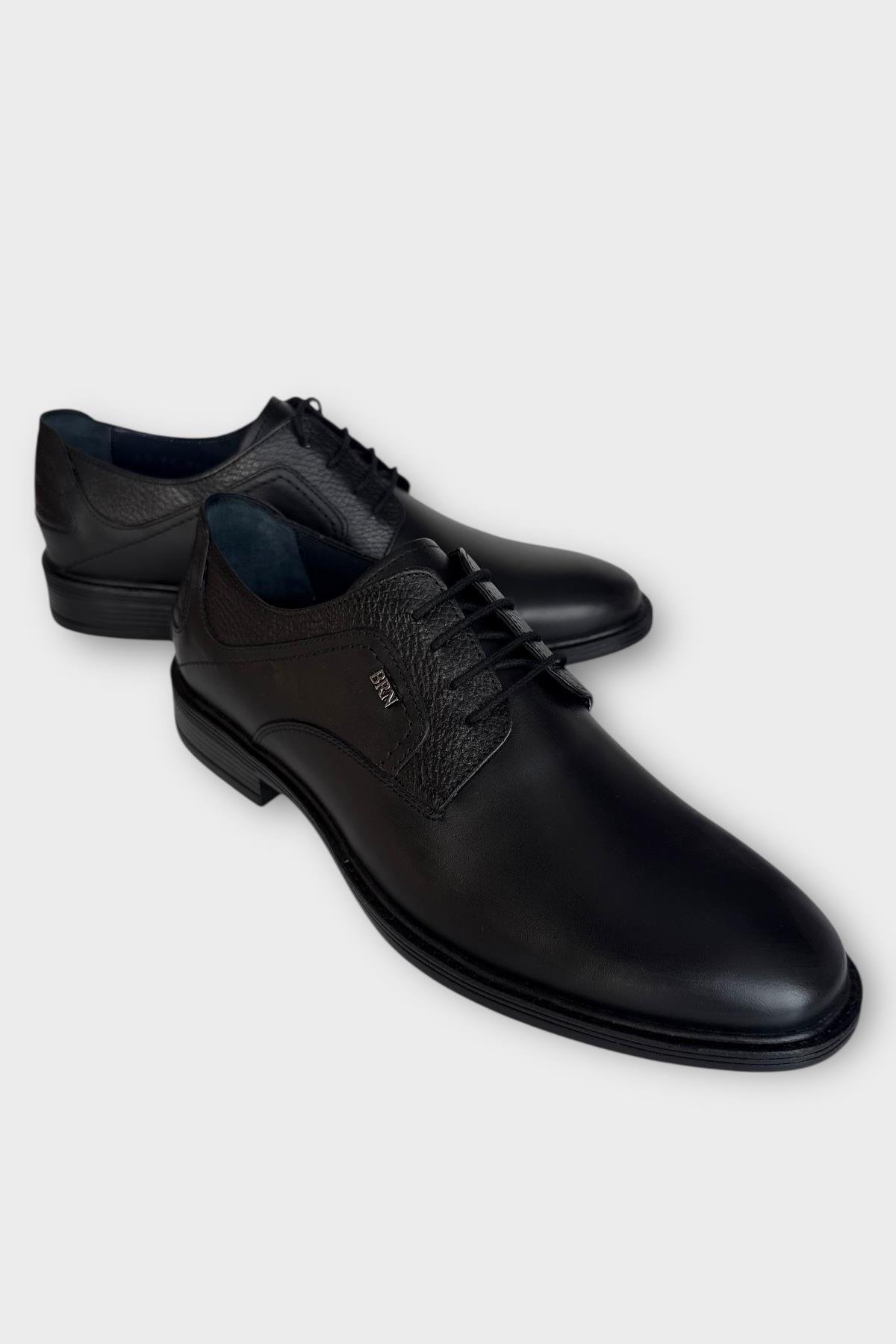 Erkek Hakiki Deri Ayakkabı SİYAH - FÜME - Görsel 4