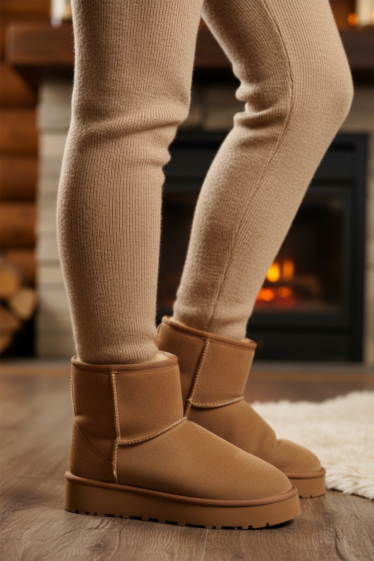 Aspor Vizon Süet Süet Kadın Düz Bot - Görsel 4