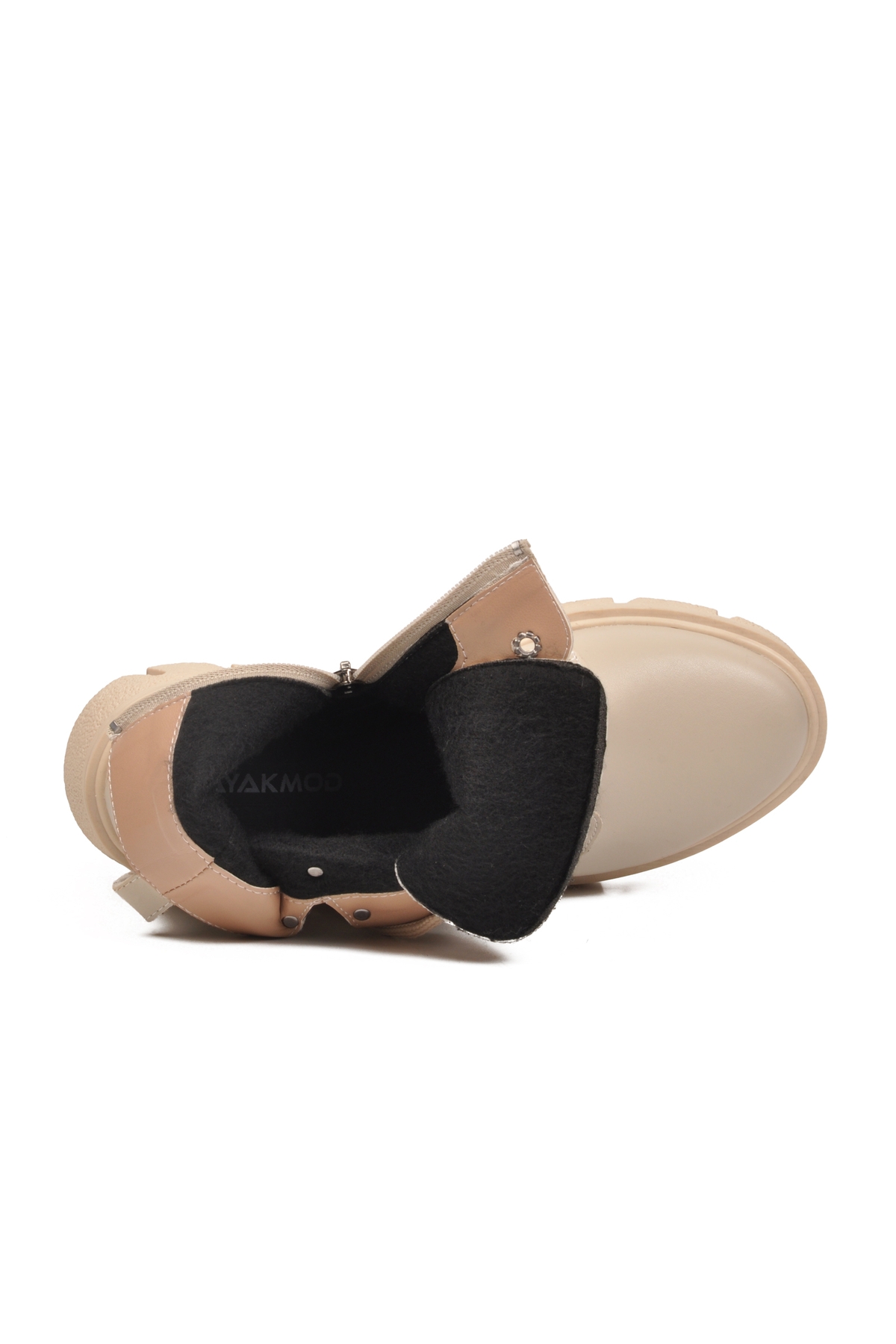 Aspor Bej Bağcıklı Fermuarlı Polarlı Kadın Worker Bot - Görsel 5