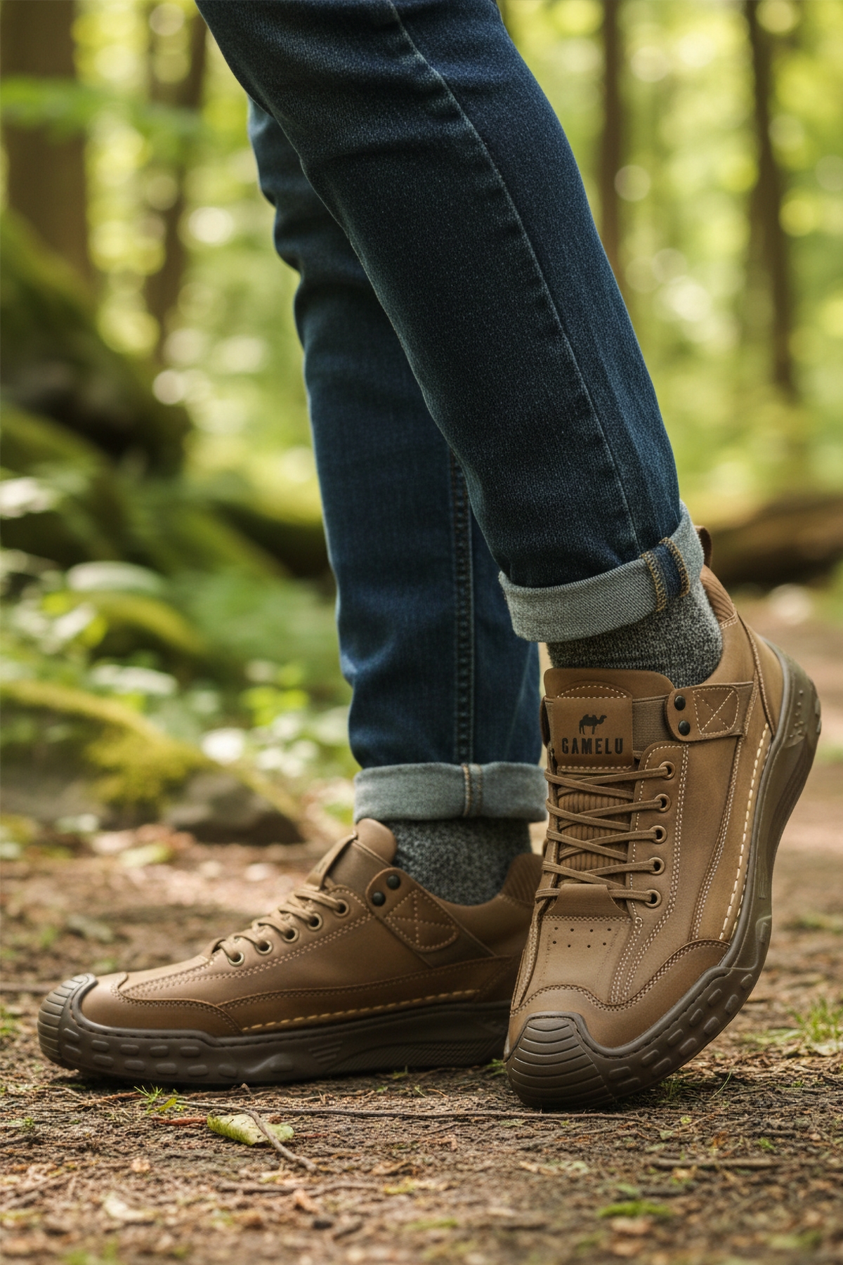 Bej Hakiki Deri Erkek Casual Ayakkabı - Görsel 4