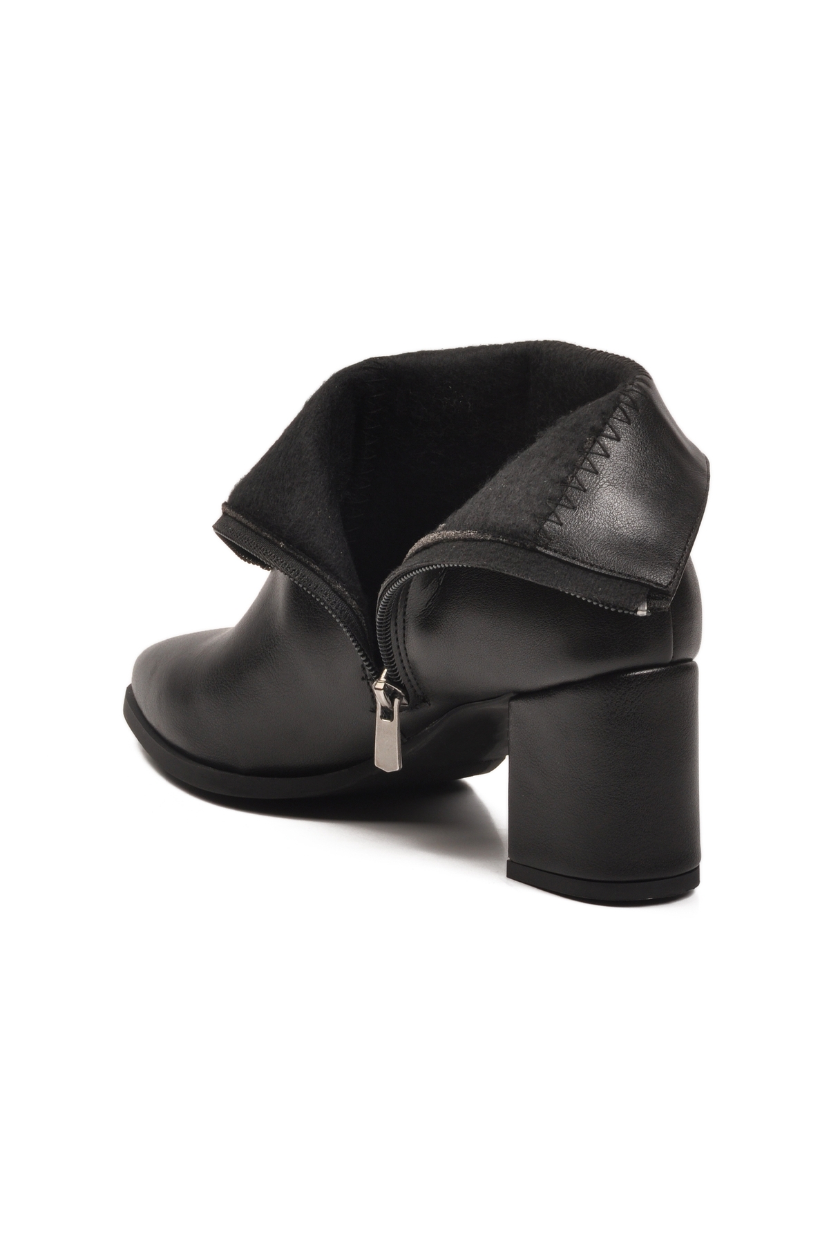 Aspor Siyah Fermuarlı Kadın Topuklu Bot - Görsel 5