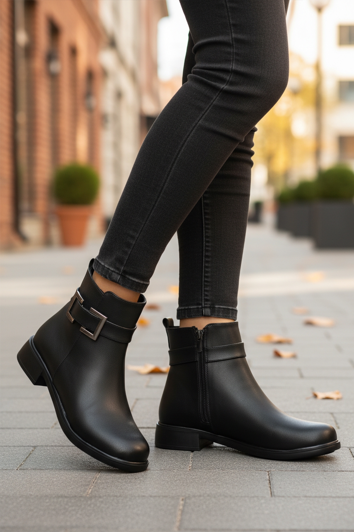 Aspor Siyah Fermuarlı İçi Polarlı Kadın Topuklu Bot - Görsel 4