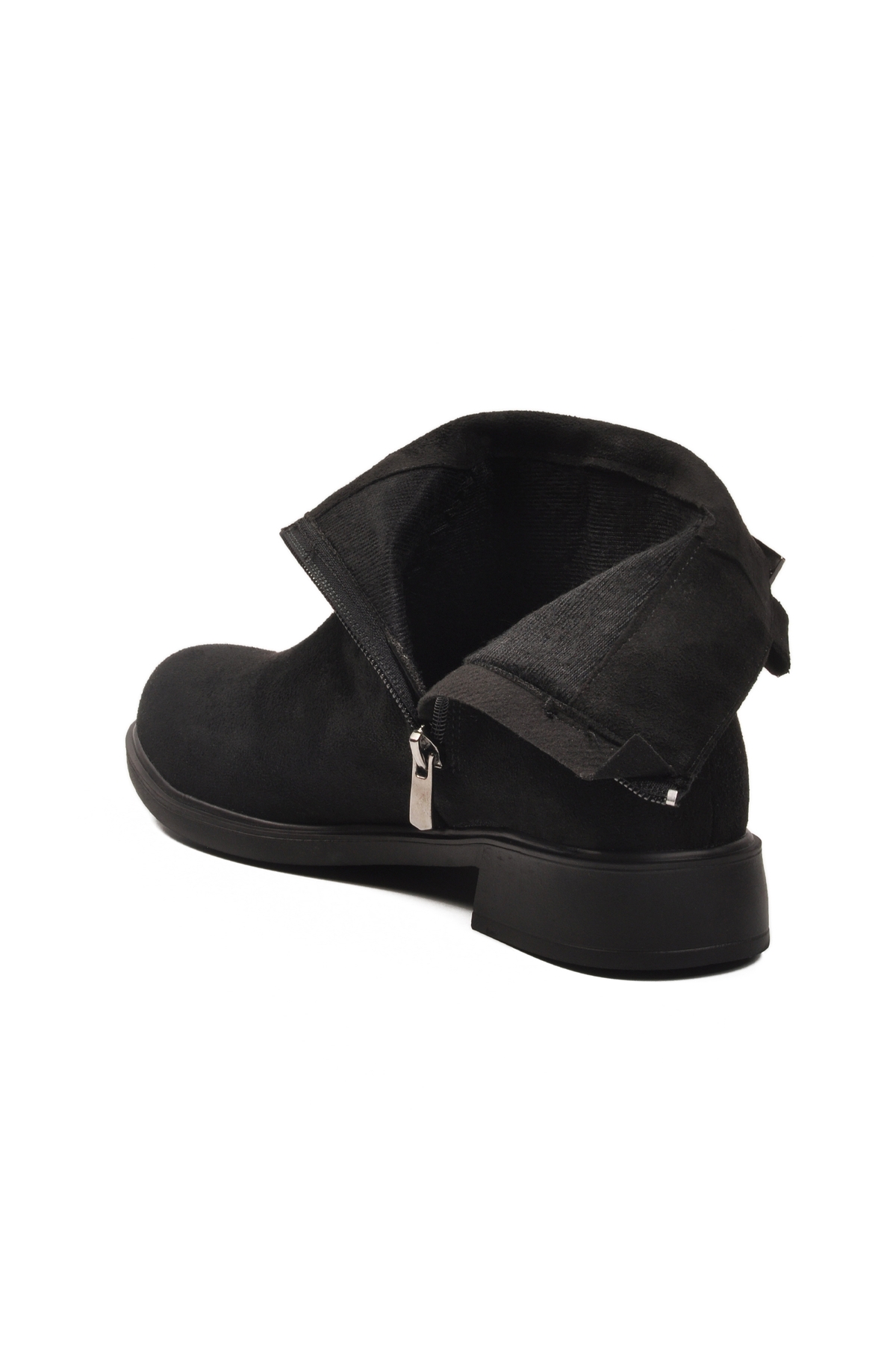 Aspor Siyah Süet Fermuarlı İçi Polarlı Kadın Topuklu Bot - Görsel 5