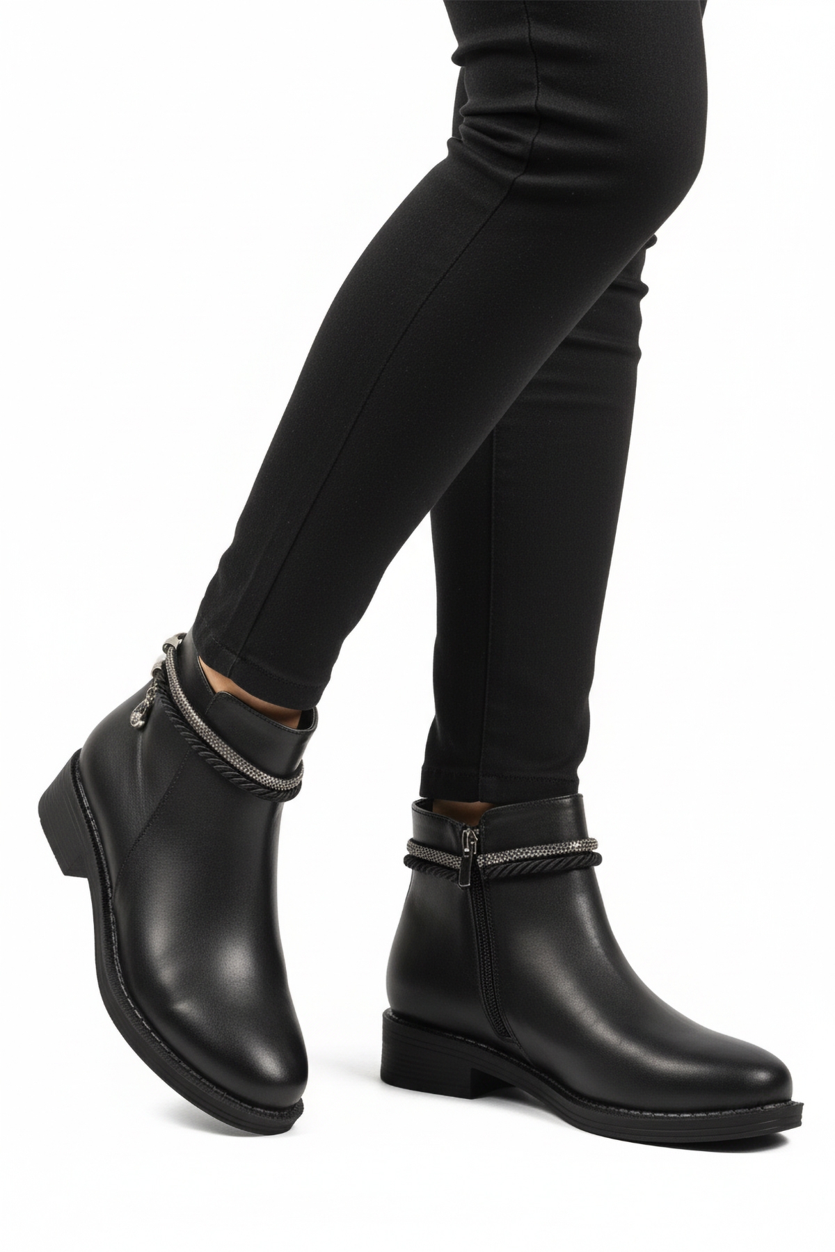 Aspor Siyah Fermuarlı Kadın Topuklu Bot - Görsel 2