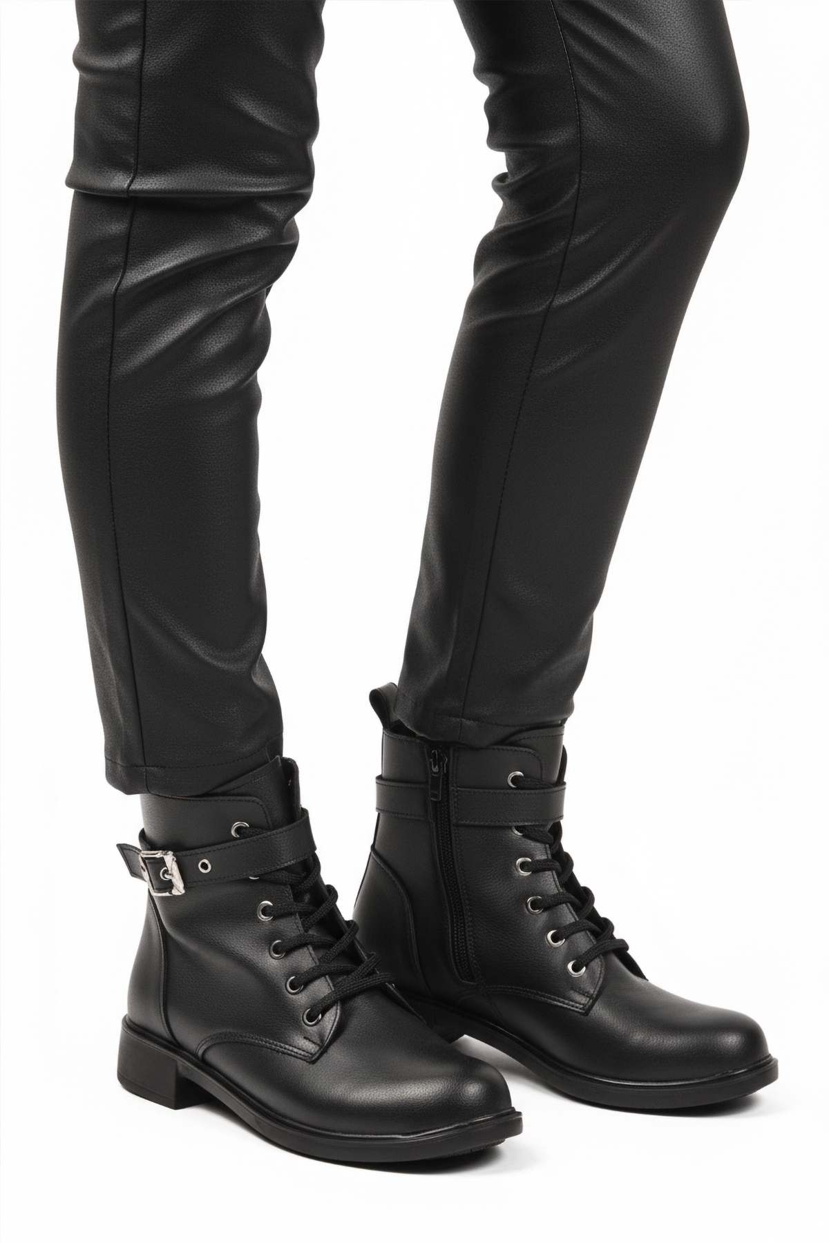 Aspor Siyah İçi Polarlı Fermuarlı Kadın Topuklu Bot - Görsel 2