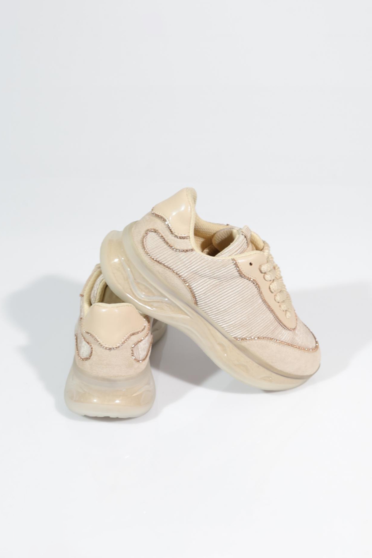 B1010 Kadin Kalin Taban Sneakers Ayakkabi - Görsel 4