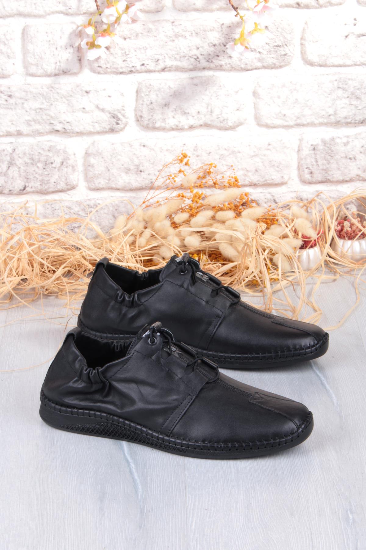 42613 Lastikli Comfort Rahat Esnek Hakiki Deri Erkek Ayakkabı - Görsel 2