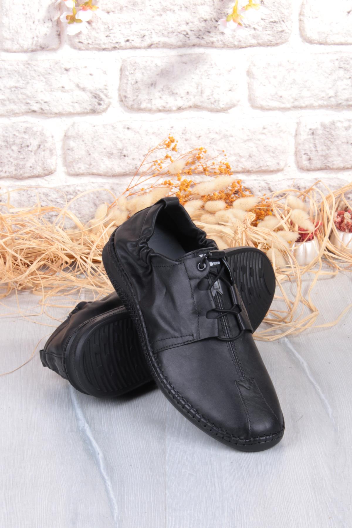 42613 Lastikli Comfort Rahat Esnek Hakiki Deri Erkek Ayakkabı - Görsel 6