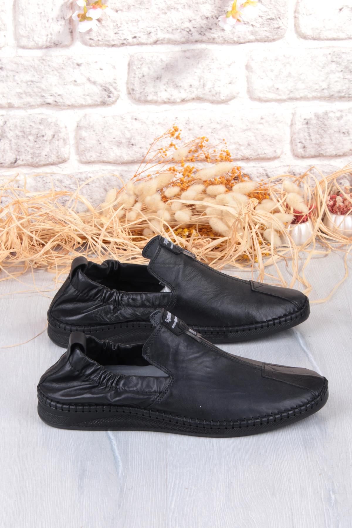 42612 Lastikli Comfort Rahat Esnek Hakiki Deri Erkek Ayakkabı - Görsel 3