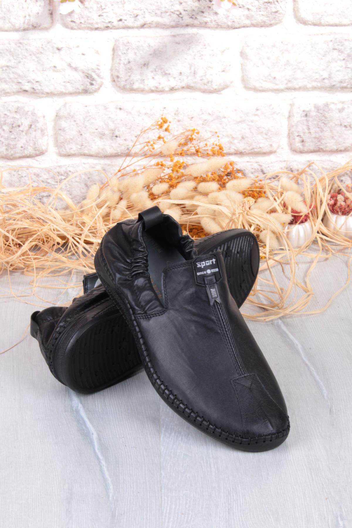 42612 Lastikli Comfort Rahat Esnek Hakiki Deri Erkek Ayakkabı - Görsel 6