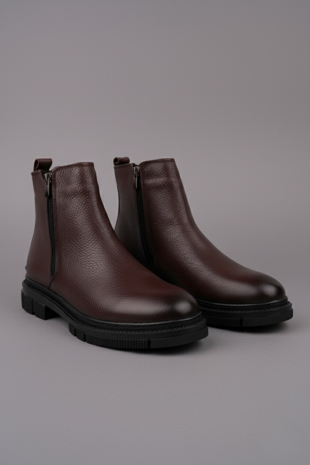 CHELSEY Hakiki Deri Çift Fermuarlı Erkek Kışlık Bot - Görsel 2