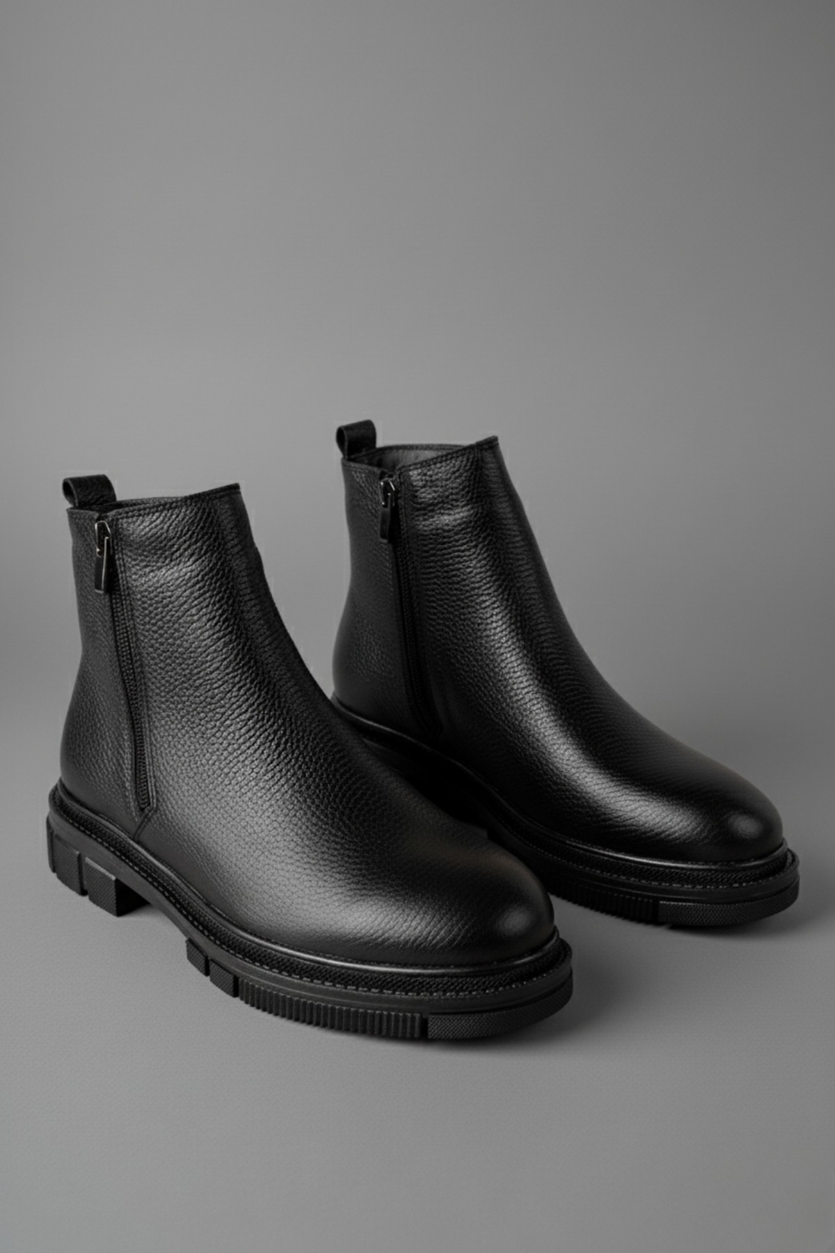 CHELSEY Hakiki Deri Çift Fermuarlı Erkek Kışlık Bot - Görsel 3