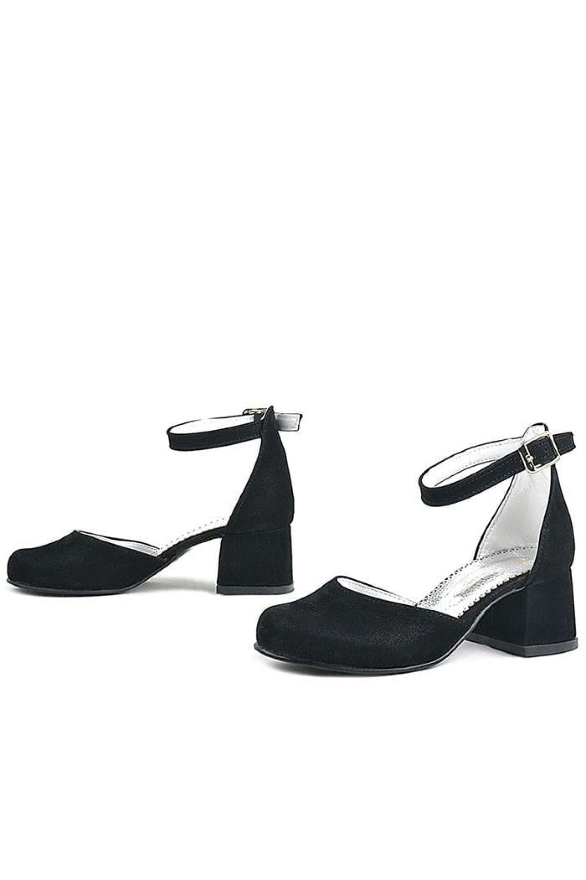 Merida Siyah Süet Kalın Topuklu Kız Çocuk Topuklu Ayakkabı - Görsel 16