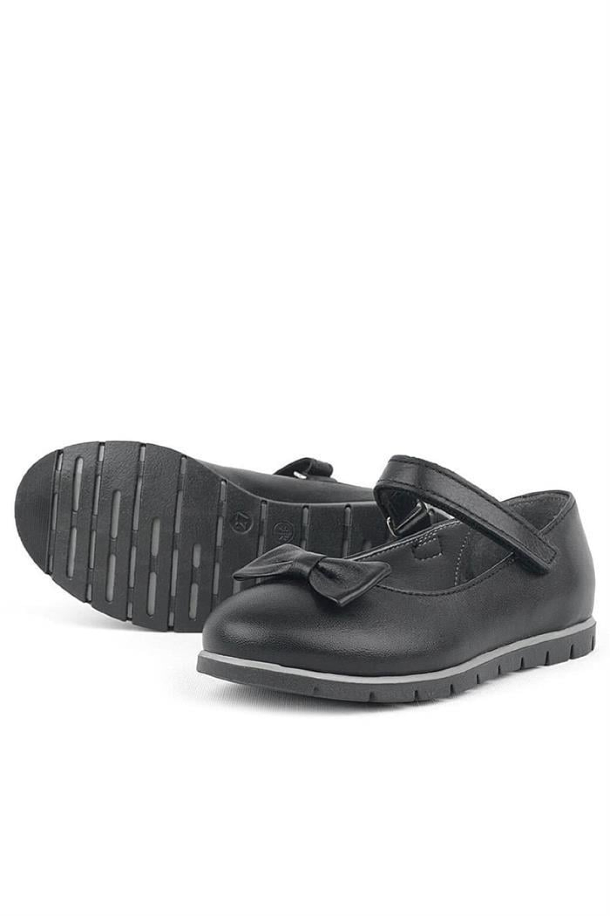 Hakiki Deri Siyah Kız Çocuk Babet - Görsel 4