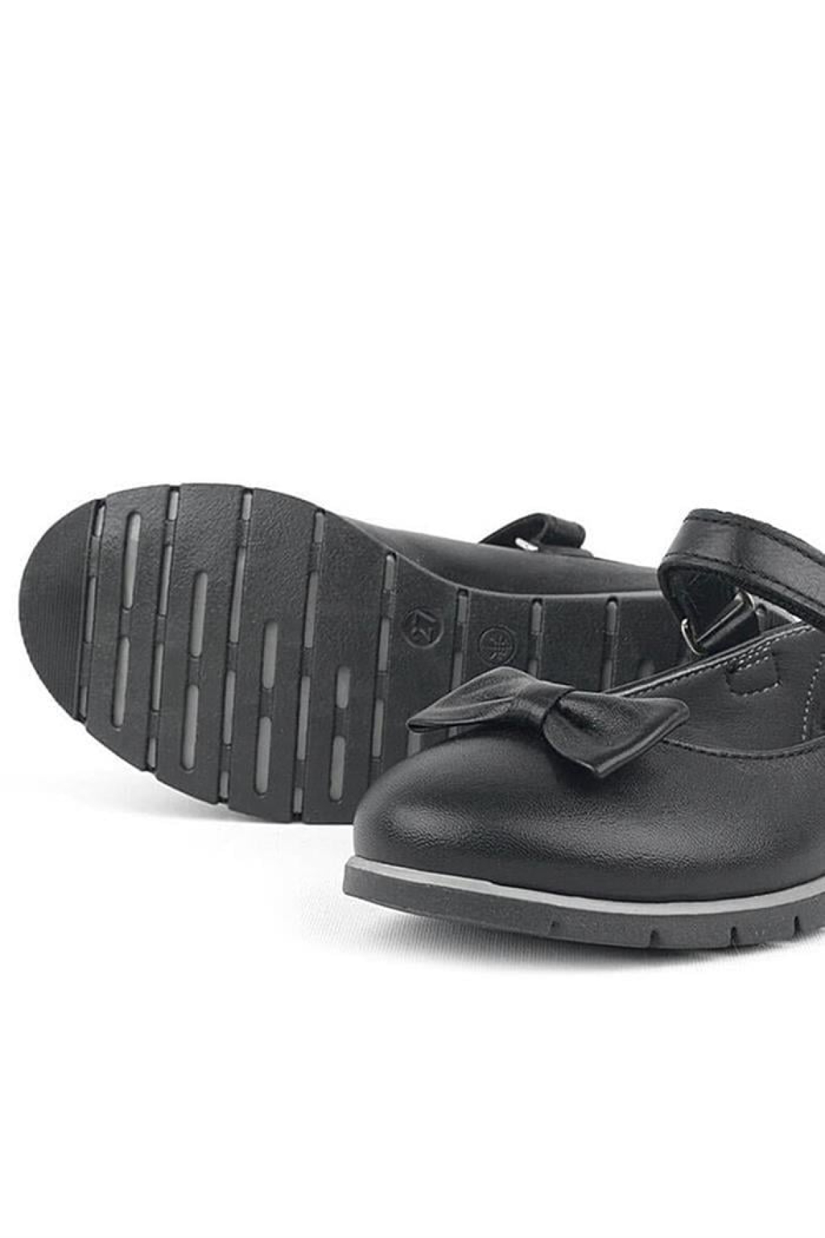 Hakiki Deri Siyah Kız Çocuk Babet - Görsel 12