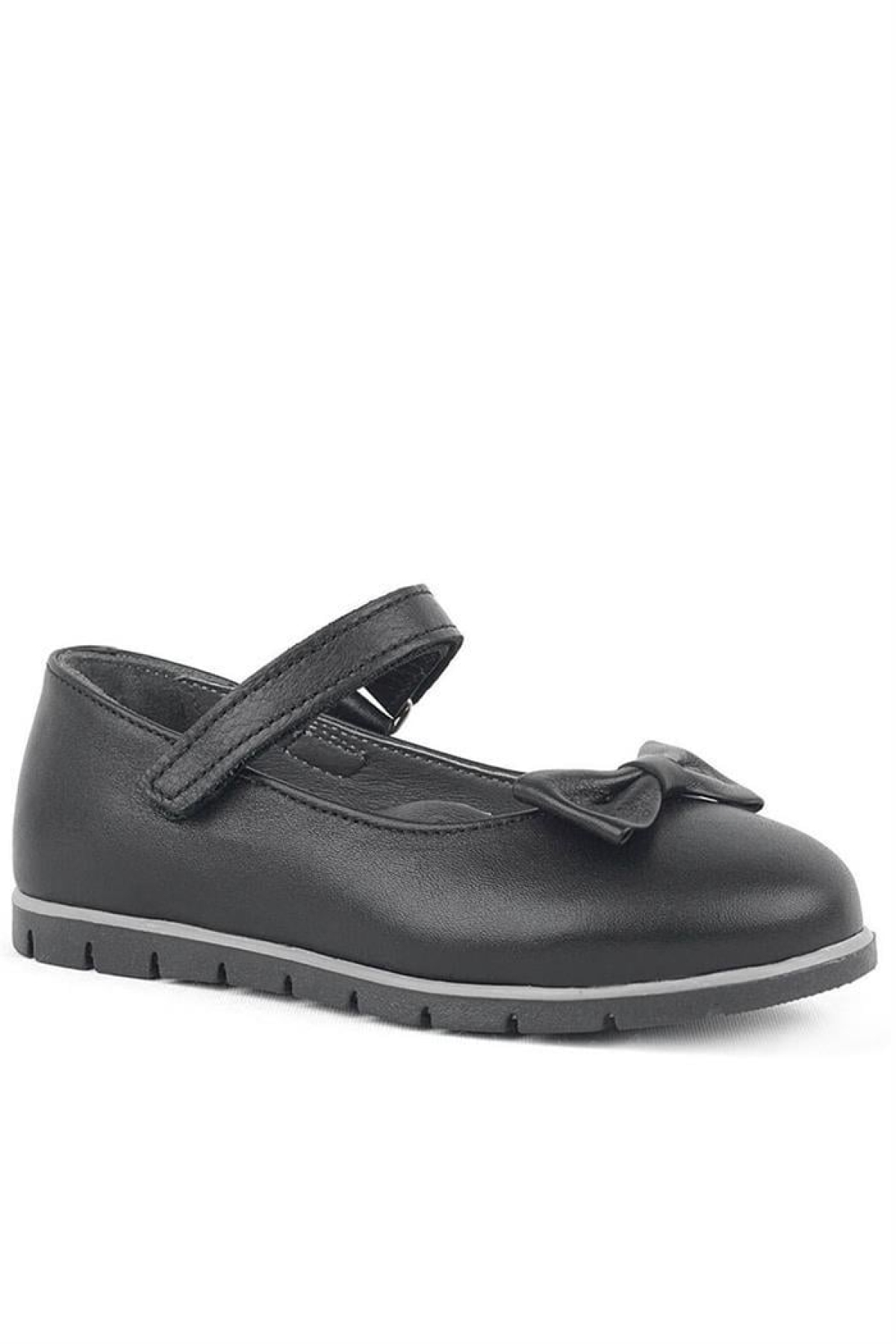 Hakiki Deri Siyah Kız Çocuk Babet - Görsel 14