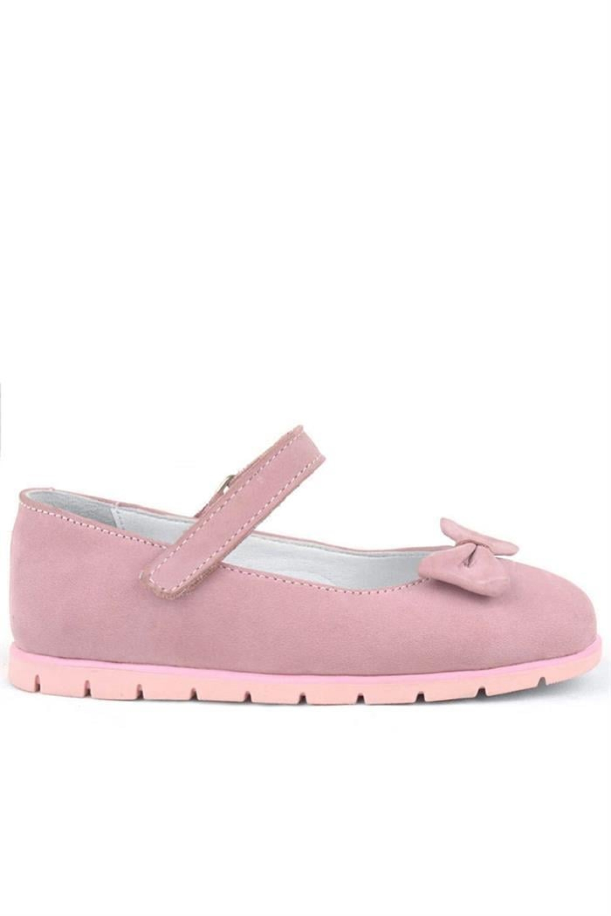 Rakerplus Pembe Rakerplus Hakiki Deri Fiyonklu Cırtlı Kız Çocuk Babet