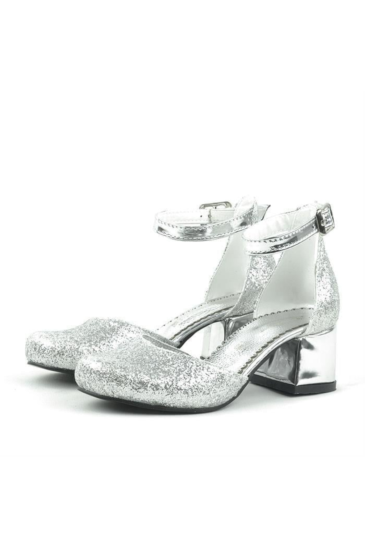 Merida Gümüş Kalın Topuklu Kız Çocuk Topuklu Ayakkabı - Görsel 11