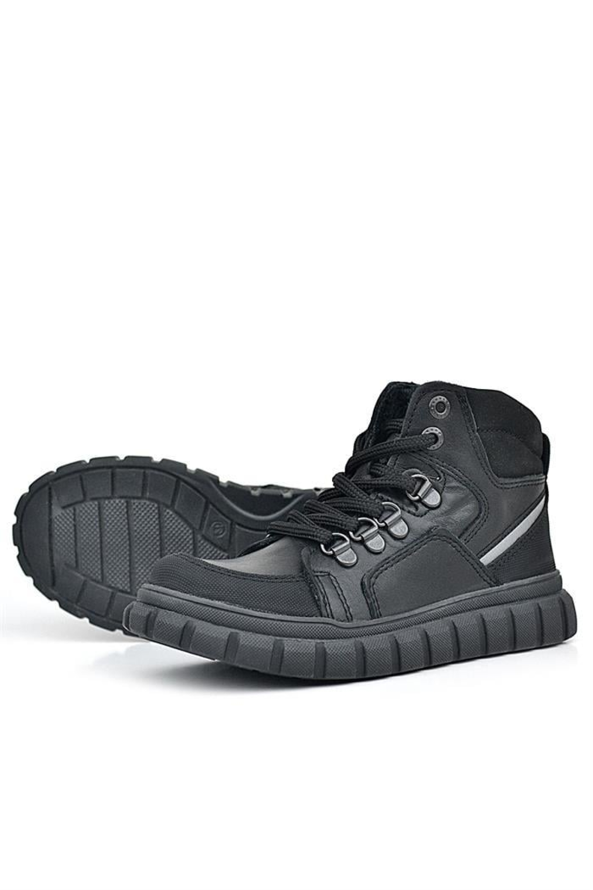 Hakiki Deri Siyah Fermuarlı Siyah Tabanlı Erkek Çocuk Bot - Görsel 2