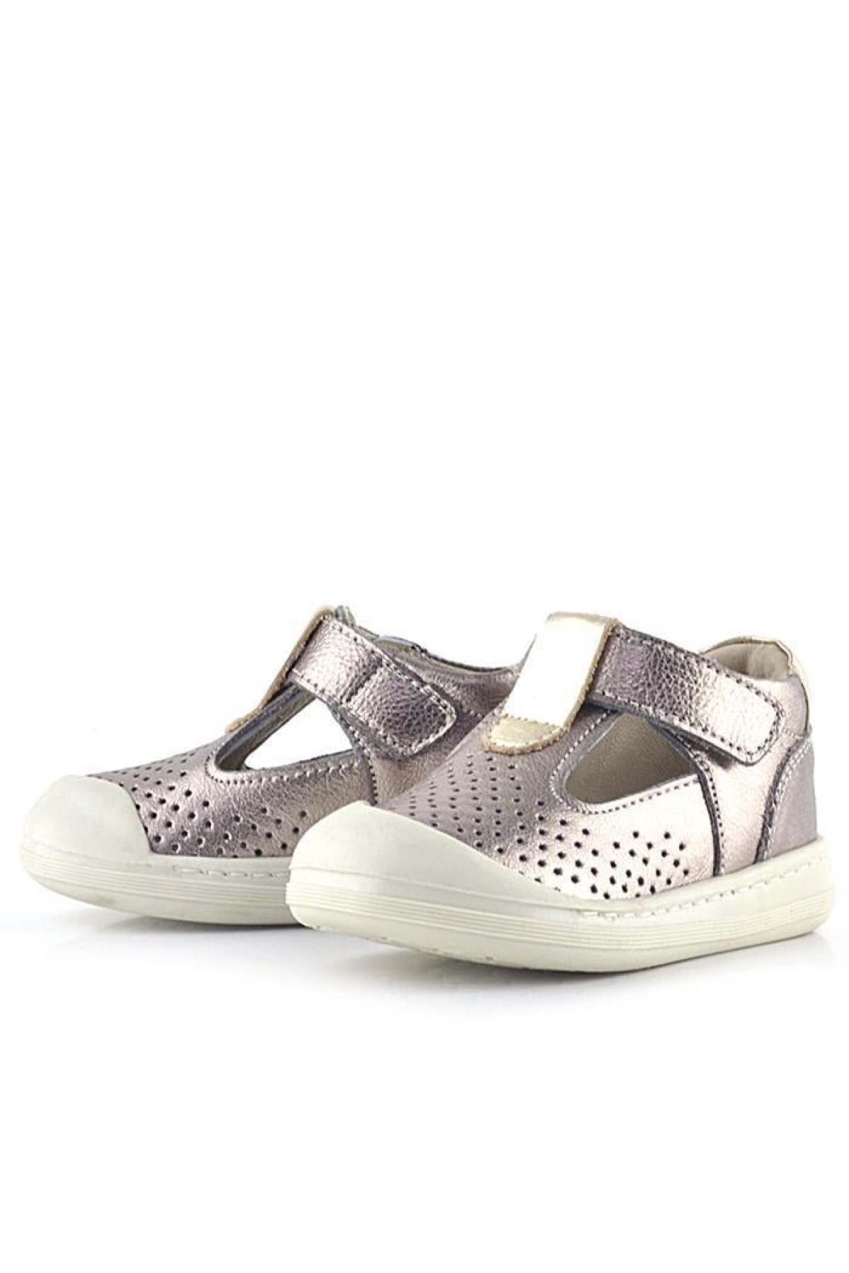 Shaun Hakiki Deri Altın Cırtlı Anatomik Kız Bebek Sandalet - Görsel 7