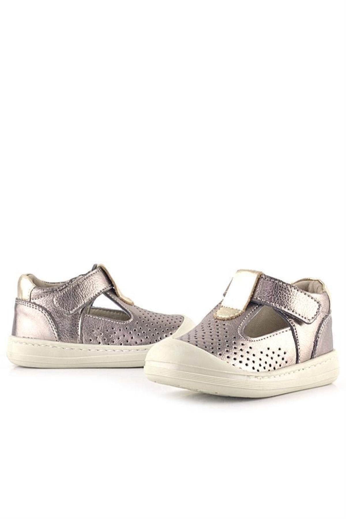 Shaun Hakiki Deri Altın Cırtlı Anatomik Kız Bebek Sandalet - Görsel 9