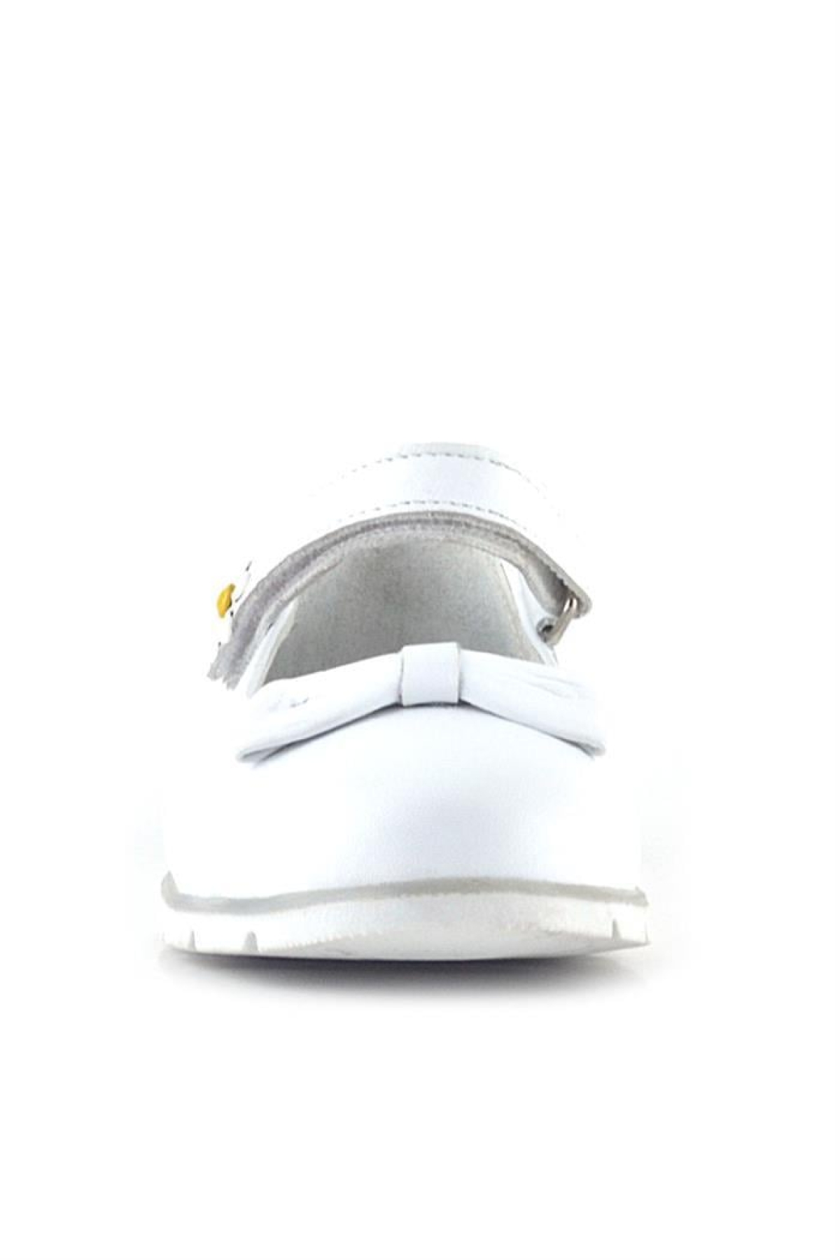 Hakiki Deri Beyaz Papatya Detaylı Cırtlı Kız Çocuk Babet Ayakkabı - Görsel 5