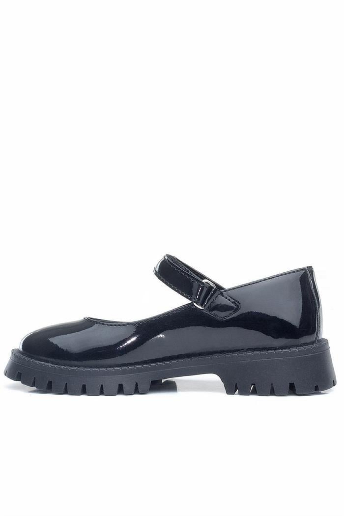 Siyah Rugan Cırtlı Kalın Tabanlı Kız Çocuk Okul Ayakkabısı - Görsel 6