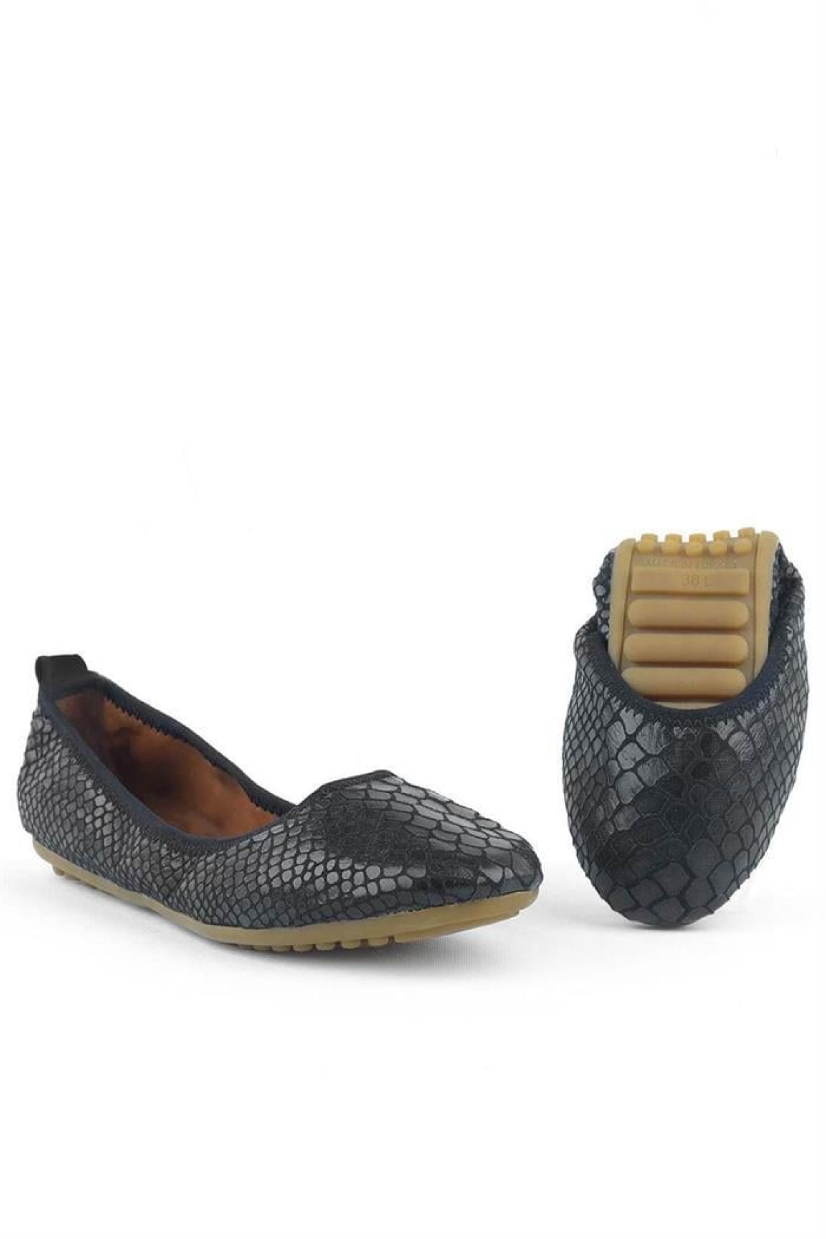 Siyah Desenli Katlanabilir Kadın Babet - Görsel 3