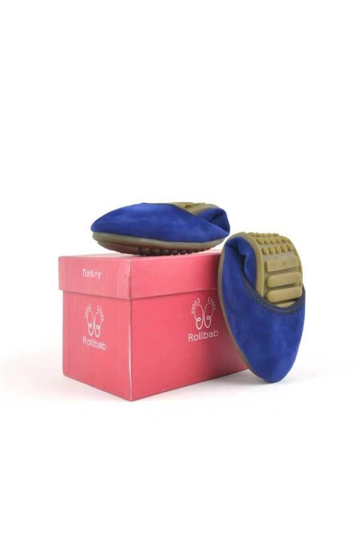 Mavi Süet Katlanabilir Kadın Babet - Görsel 3